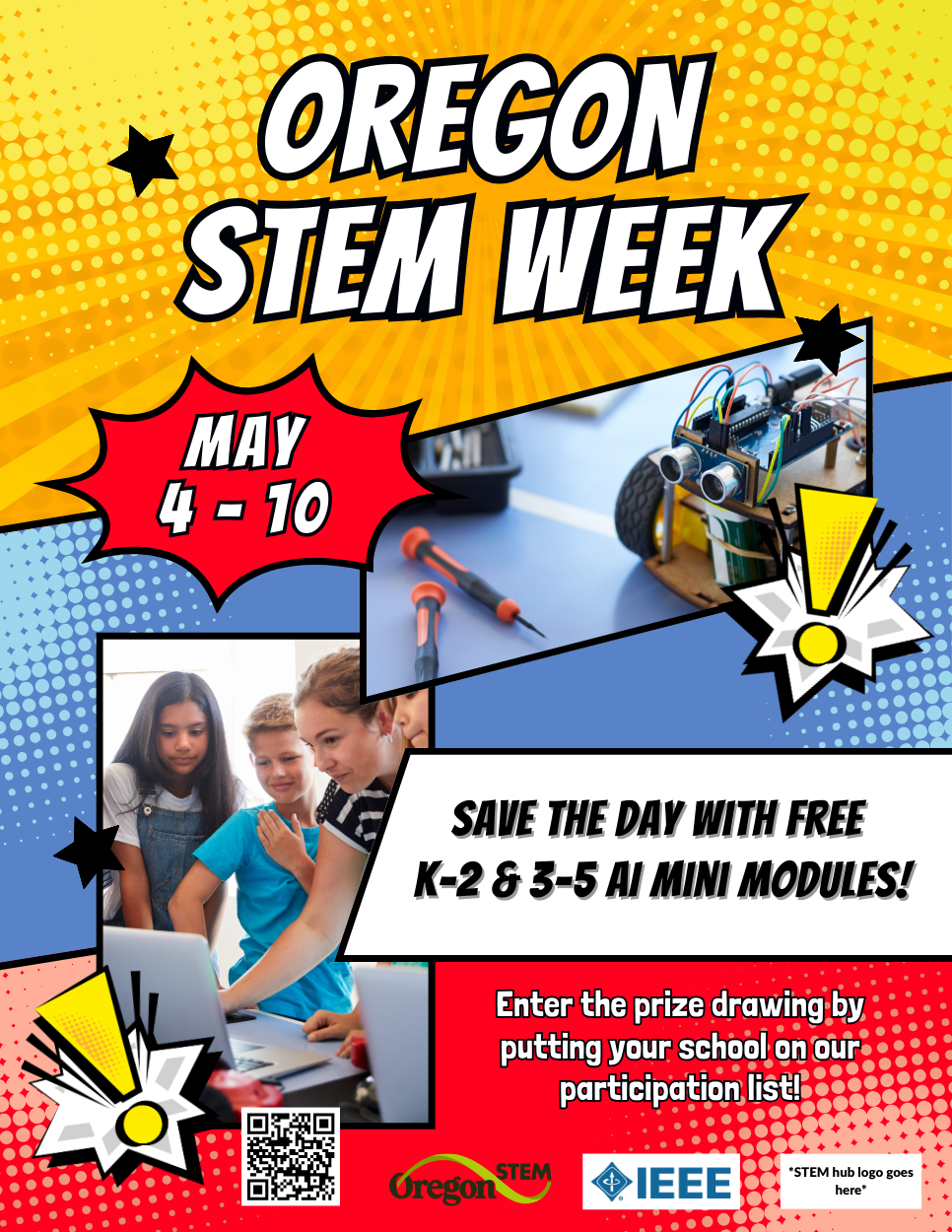 Oregon STEM Week is May 4th thru the 10th, click on flier below to go to web page