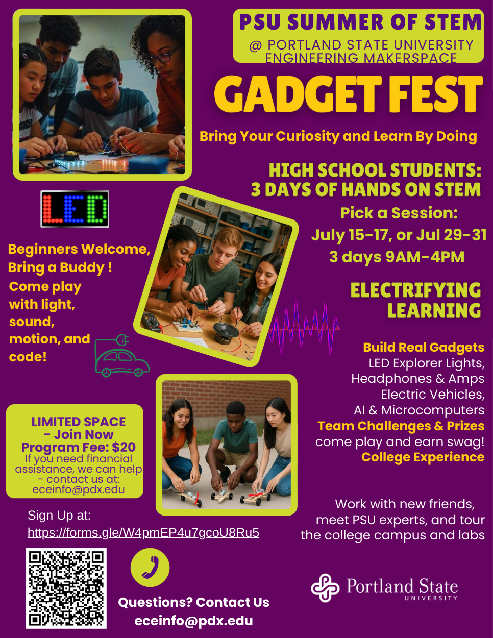 2025 Summer STEM Gadget Fest at PSU, click on flier