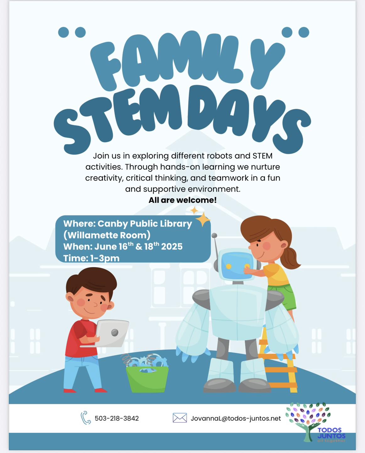 Family STEM Days Flier in English