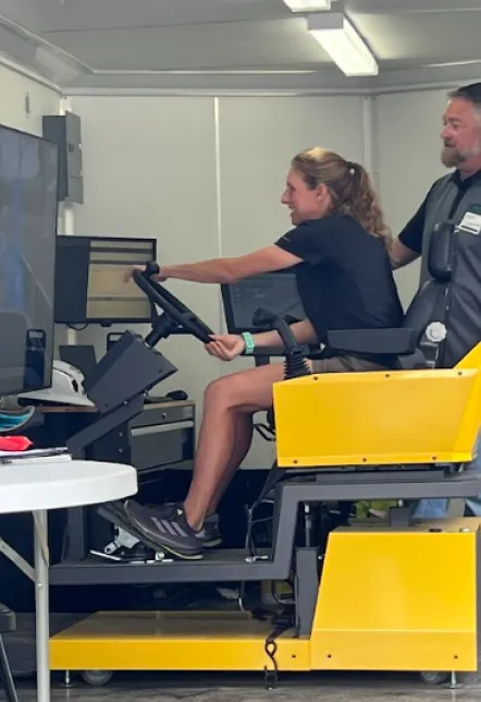 Teacher on Simulator During Speed Networking Event